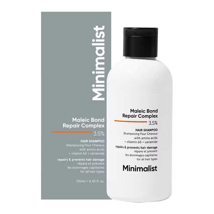 Minimalist Maleic Bond Repair Complex Hair 3.5 % Treatment Shampoo For Colored Heat Damaged & Frizzy Hair (250ml)
