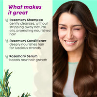 Plix Rosemary Anti Hairfall Regime 3% Redensyl Serum, Shampoo & Conditioner (405ml)