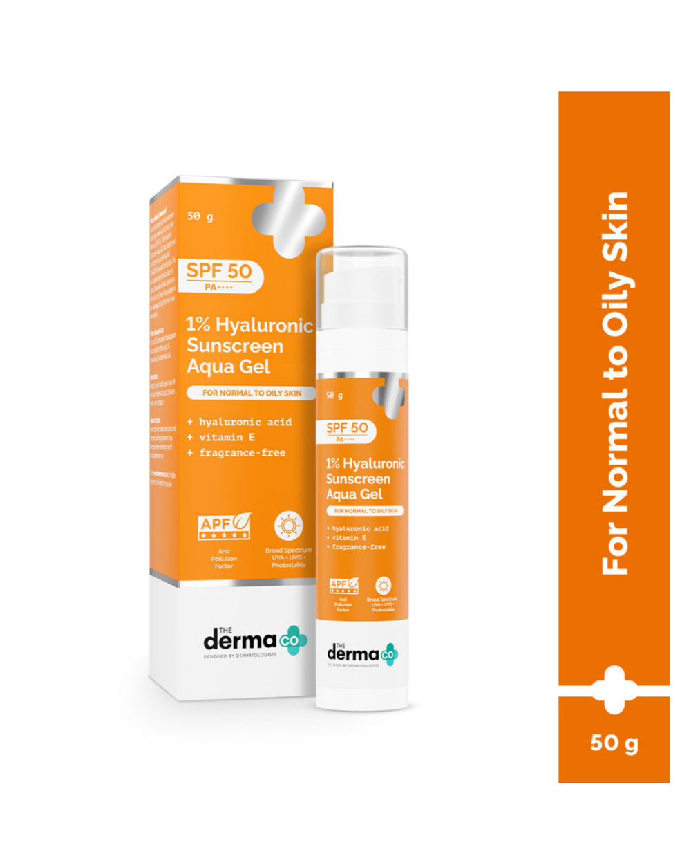 The Derma Co 1% Hyaluronic Sunscreen Spf 50 Pa+++ Aqua Gel For Normal To Oily ... - In-Vivo tested | 50g
