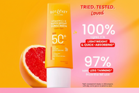 Vitamin C + E Super Bright Sunscreen SPF 50+ PA++++, Water-Light Fluid, Boosts Glow | 50g