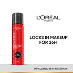 L'Oreal Paris Infallible 3-Second Setting Spray, 36hr Long Lasting Makeup (75ml)