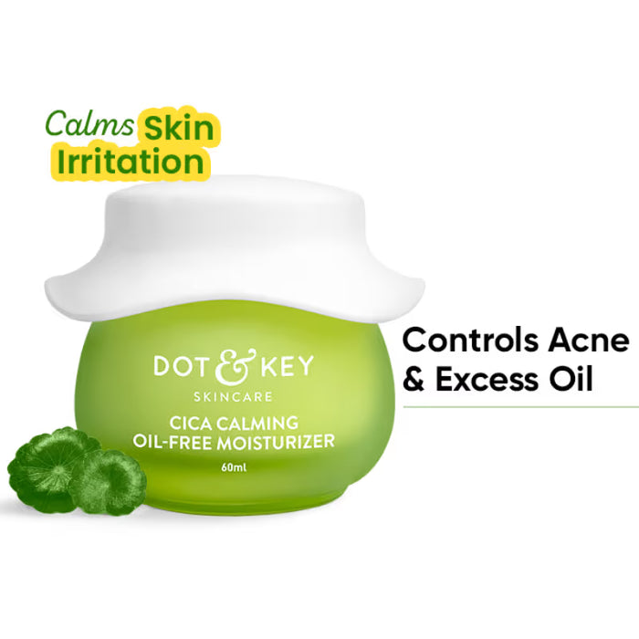 Dot & Key Cica Calming Oil-Free Moisturizer, With Niacinamide, For Oily, Acne-Prone Skin (60ml)