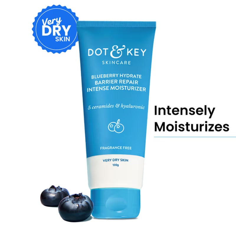 Dot & Key Blueberry Hydrate Barrier Repair Intense Moisturizer, With 5 Ceramides, For Very Dry Skin (100g)