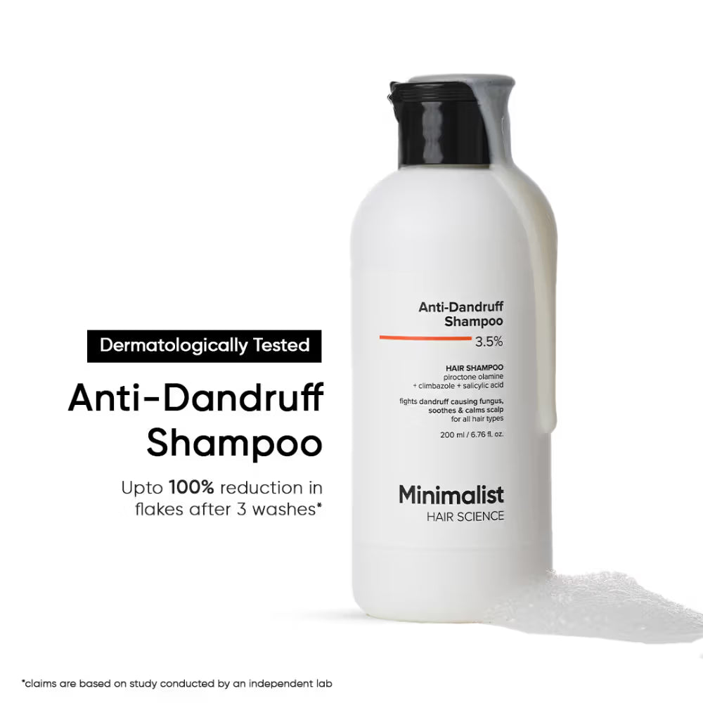 Minimalist Anti-Dandruff Shampoo 3.5% Salicylic Acid For Flaky & Itchy Scalp, Gentle & Sulphate-Free (200ml)