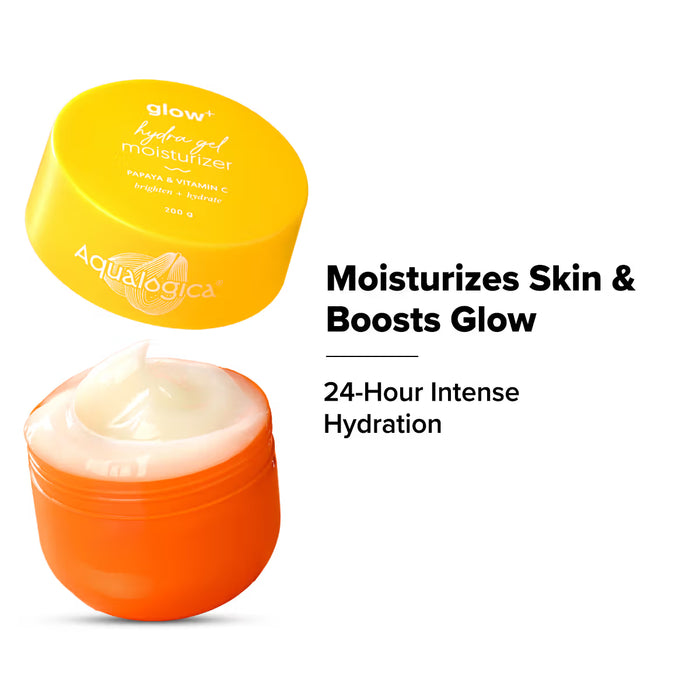 Aqualogica Glow+ Hydra Gel Moisturizer With Papaya & Vitamin C For 24 Hour Intense Hydration (200g)