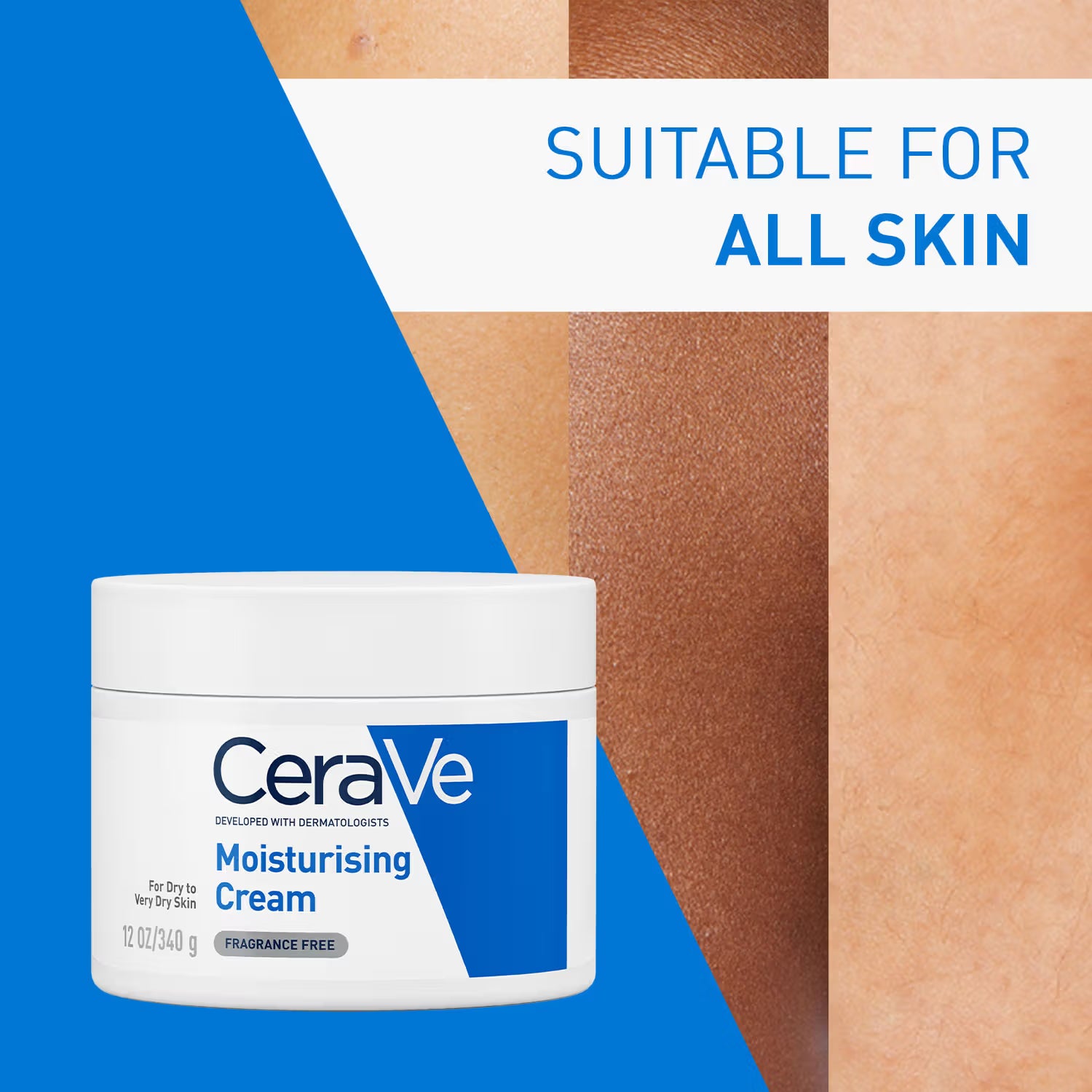 CeraVe Moisturizer For Dry Skin, Barrier Repair Cream with Ceramides, Dermatologist recommended