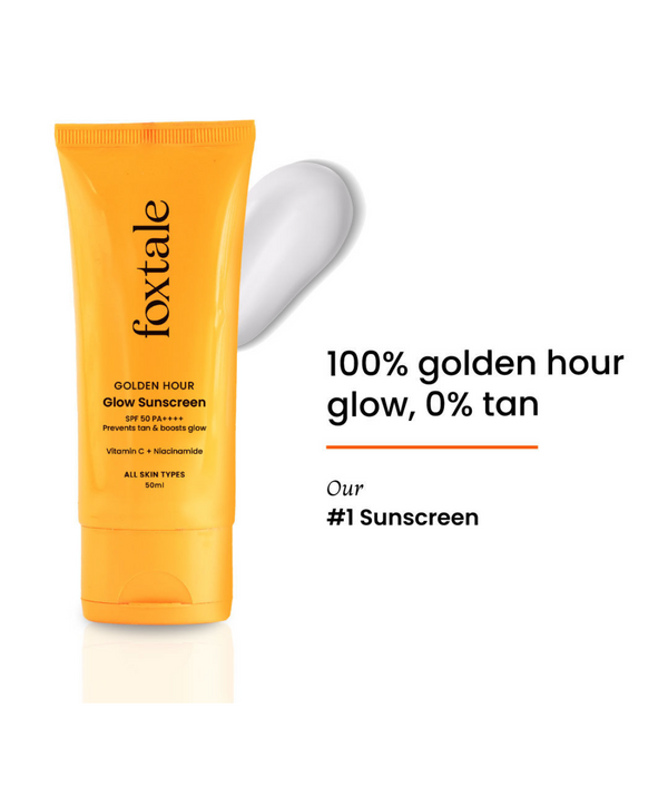 Foxtale Glow Sunscreen SPF 50 PA++++ with Vitamin C & Niacinamide for a Dewy Glow | 50ml