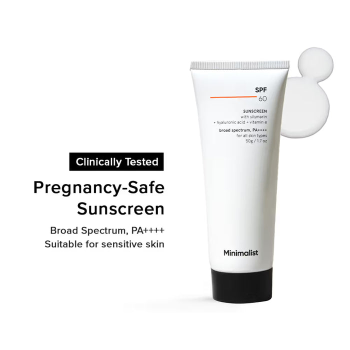 Minimalist SPF 60 PA ++++ Sunscreen - Pregnancy & Lactation Safe For Sensitive Skin (50gm)