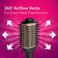 HV2179 Hot Air Brush for Hair, Blow Dryer Brush, Volumizer & Styler, 360° Airflow Vent, Oval Barrel for Hair Volume, Charcoal Bristles, Ceramic Coating Brushing Head, 1200W