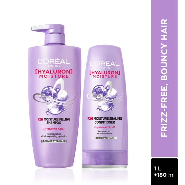 L'Oreal Paris Hyaluron Moisture Combo for 72HR Hydrated Hair Shampoo + Conditioner (2 pcs)