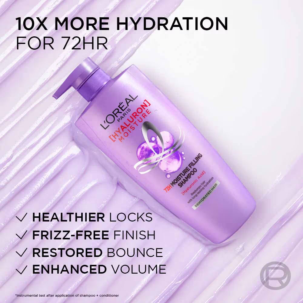 L'Oreal Paris Hyaluron Moisture Combo for 72HR Hydrated Hair Shampoo + Conditioner (2 pcs)