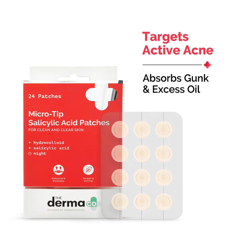 The Derma Co Micro-tip Acne Patches With Salicylic Acid and Hydrocolloid For Clean & Clear Skin - 24 Patches (24 pieces)