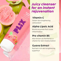 Plix Vitamin C Face Wash Cleanser For Skin Brightening, Pro Vit B5 & Alpha Lipoic Acid For Skin Glow (100ml)