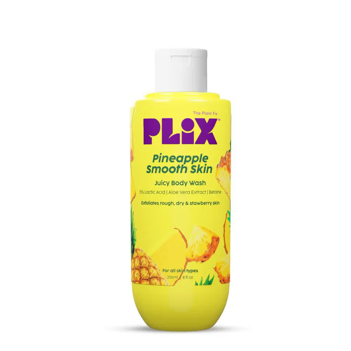 Plix Pineapple 5% Lactic Acid Body Wash Exfoliates Dry, Rough & Strawberry Skin With Deep Cleansing (236ml)
