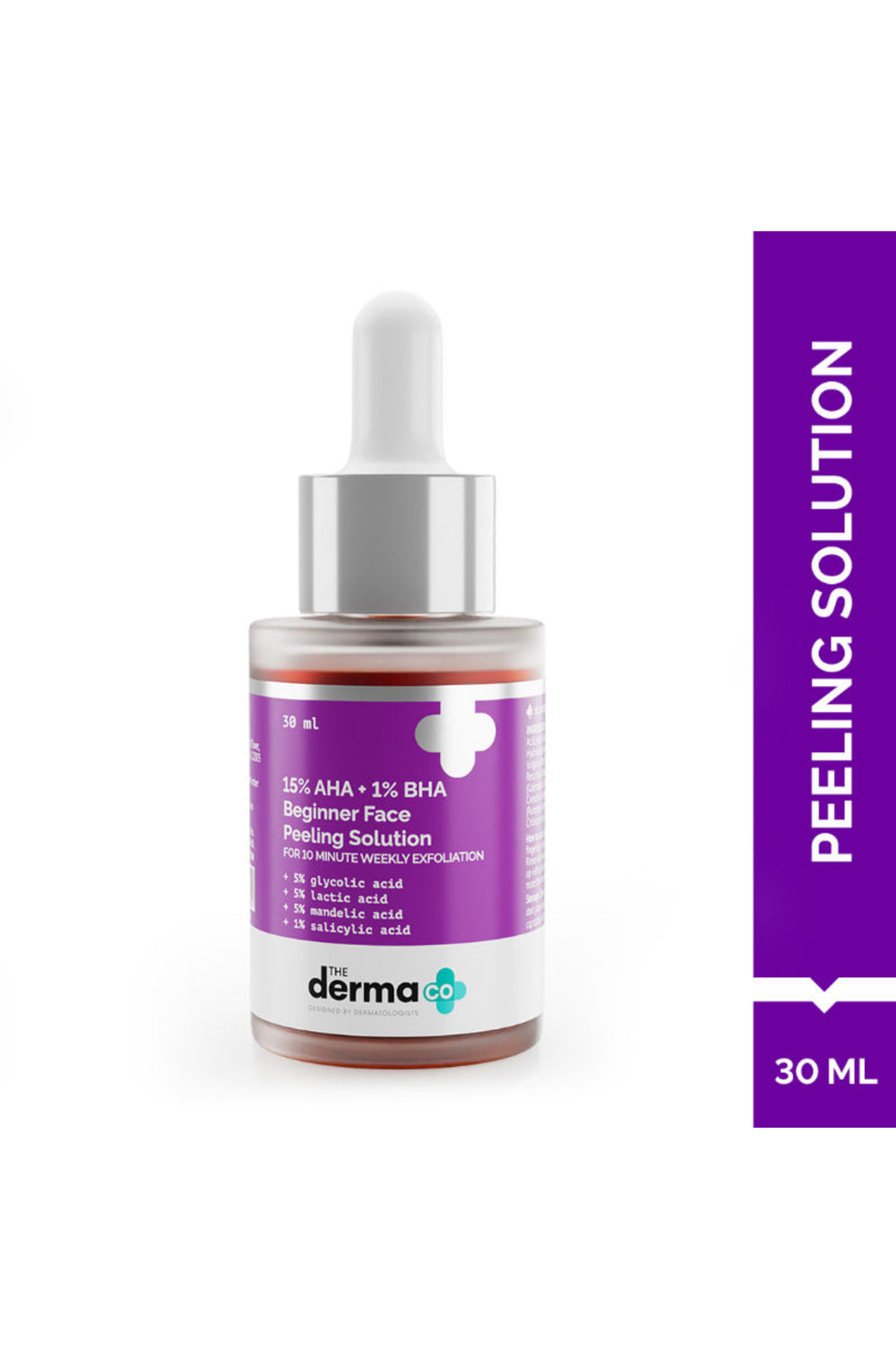 The Derma Co 15% AHA + 1% BHA Peeling Solution for Beginners for Glowing Skin In 10 Minutes | 30ml