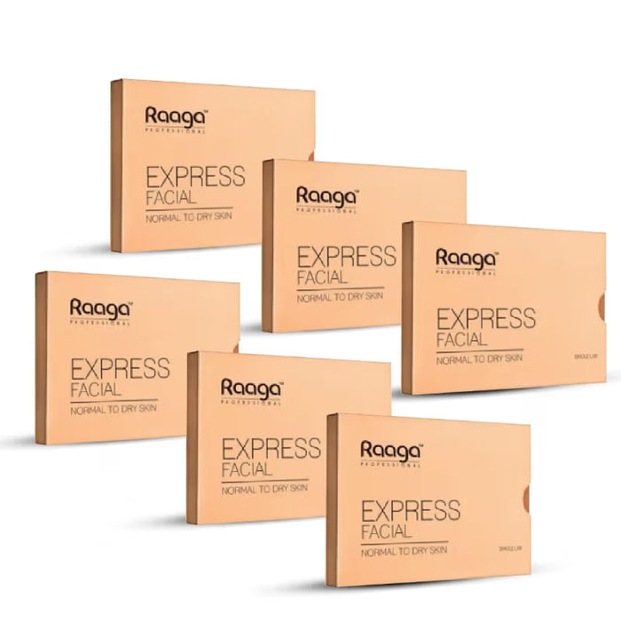 Raaga Professional Express Rejuvenating Facial Kit For Normal To Dry Skin - Pack Of 6 (6pcs)