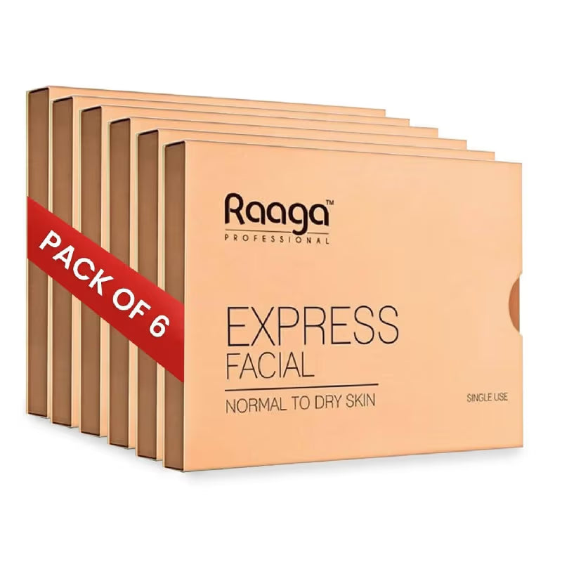 Raaga Professional Express Rejuvenating Facial Kit For Normal To Dry Skin - Pack Of 6 (6pcs)
