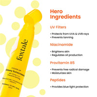 Foxtale Dewy Sunscreen SPF 70 PA++++ With Niacinamide + Provitamin B5 + Vitamin E (50ml)