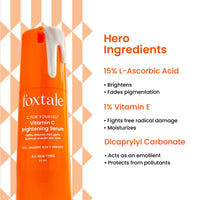 Foxtale Brightening Vitamin C Face Serum With L-Ascorbic Acid And Vitamin E For Glowing Skin (30ml)