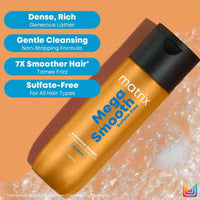 Matrix Mega Smooth Sulfate-free Shampoo, Gentle Cleansing & Bond Repair, Safe for Treated Hair (200ml)