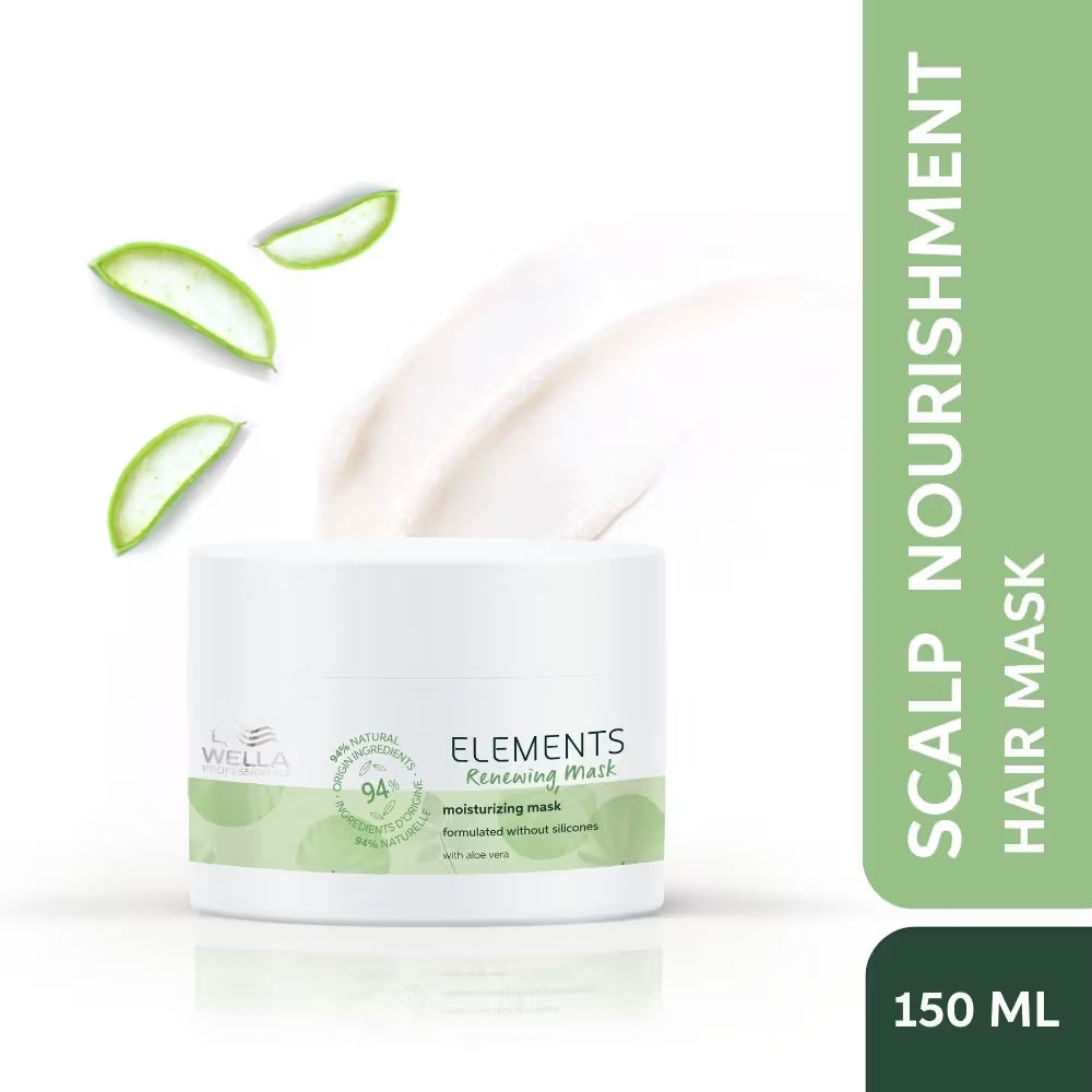 Wella Professionals Elements Renewing Sulfate & Paraben-Free Hair Mask For Frizz-Free Hair With Aloe Vera (150ml)