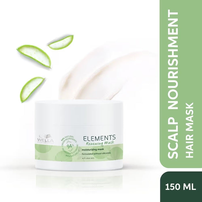 Wella Professionals Elements Renewing Sulfate & Paraben-Free Hair Mask For Frizz-Free Hair With Aloe Vera (150ml)