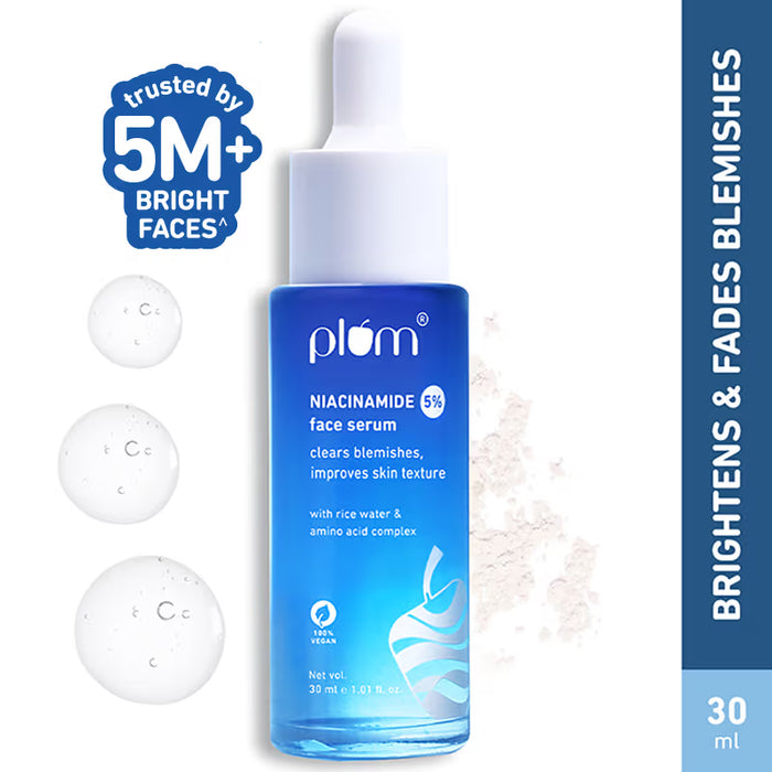 Plum 5% Niacinamide Face Serum With Amino Acid - Fades Blemishes For Bright Skin- Beginner-Friendly (30ml)