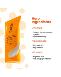 Foxtale Glow Sunscreen SPF 50 PA++++ with Vitamin C & Niacinamide for a Dewy Glow | 50ml