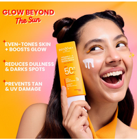 Vitamin C + E Super Bright Sunscreen SPF 50+ PA++++, Water-Light Fluid, Boosts Glow | 50g