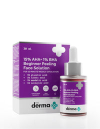 The Derma Co 15% AHA + 1% BHA Peeling Solution for Beginners for Glowing Skin In 10 Minutes | 30ml