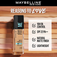 Maybelline New York Fit Me Matte+Poreless 16H Oil Control Foundation With SPF 22 PA++ 128 (30ml)