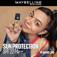 Maybelline New York Fit Me Matte+Poreless 16H Oil Control Foundation with SPF 22 - Shade 260 (30ml)