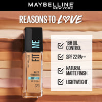 Maybelline New York Fit Me Matte+Poreless 16H Oil Control Foundation with SPF 22 - Shade 329 (30ml)