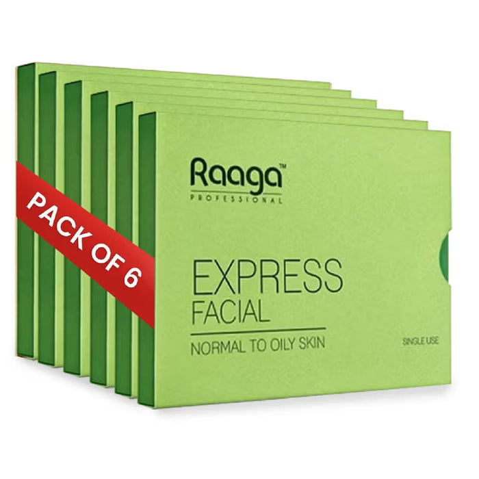 Raaga Professional Express Revitalising Facial Kit For Normal To Oily Skin - Pack Of 6 (6pcs)
