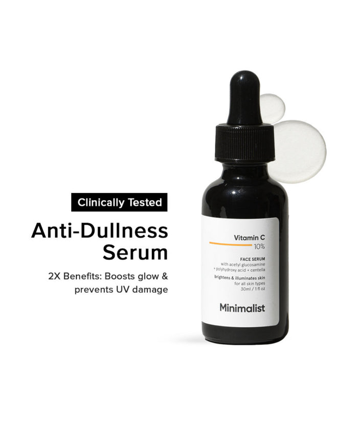 Minimalist 10% Vitamin C Serum For Face For Glowing Skin
30ml