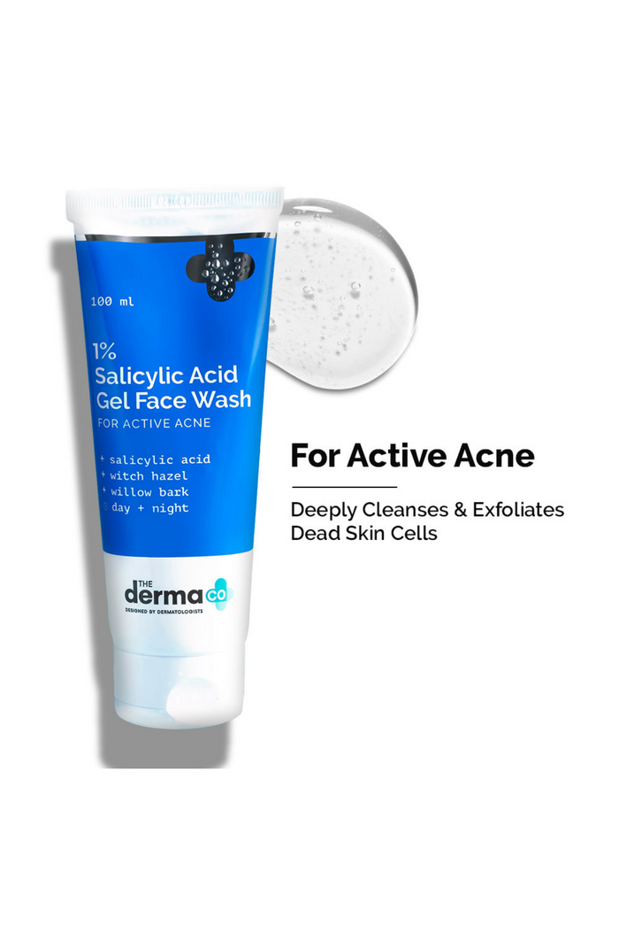 1% Salicylic Acid Face Wash for Active Acne with Salicylic Acid & Witch Hazel | 100ml