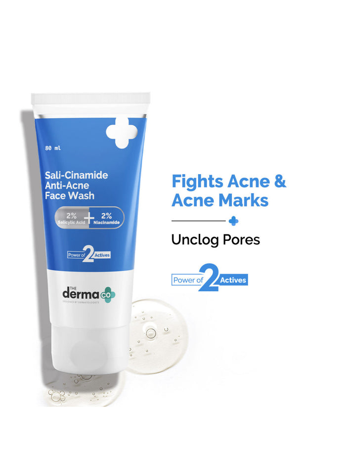 The Derma Co Sali-Cinamide Anti-Acne Face Wash with 2%
Salicylic Acid & 2% Niacinamide | 80ml