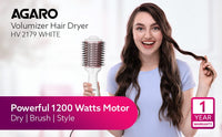 HV2179 Hot Air Brush for Hair, Blow Dryer Brush, Volumizer & Styler, 360° Airflow Vent, Oval Barrel for Hair Volume, Charcoal Bristles, Ceramic Coating Brushing Head, 1200W