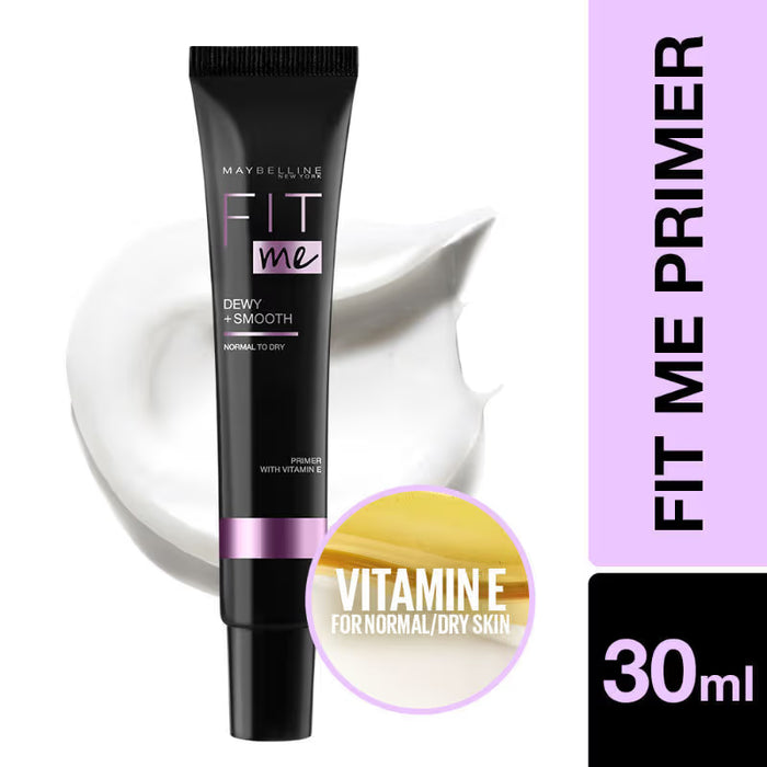 Maybelline New York Fit Me Primer, Oil free and Non Comedogenic Formula - Dewy+Smooth Primer (30ml)