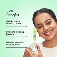 Foxtale Acne Spot Corrector Gel with Azelaic Acid + AHA + BHA for Treating Active Acne in 12 hrs (15ml)