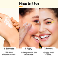 Aqualogica Glow+ Dewy Sunscreen Gel SPF 50+ PA++++, Papaya, Vit C, In-Vivo Tested, APF (50g)