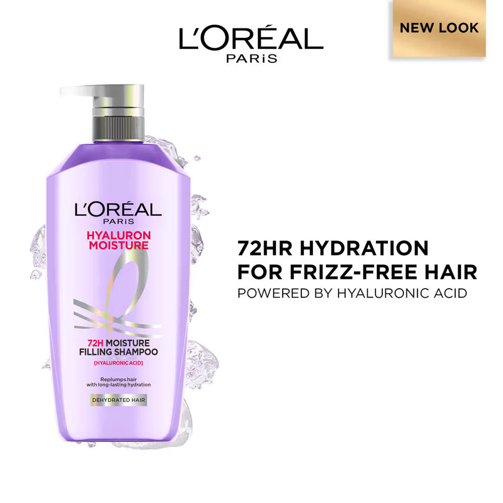 LOreal Paris Hyaluron Moisture Anti-frizz Shampoo With Hyaluronic Acid For 72 HR Dehydrated Hair (1L)
