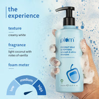 Plum Peptides Shampoo with Coconut Milk for Dry & Rough Hair 22x softer hair in 1 wash (250ml)