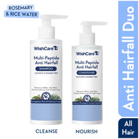 WishCare Multi Peptide Anti Hairfall Shampoo + Conditioner Combo -Rice Water, Rosemary,HA & Caffeine (2 Pcs)