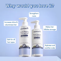 WishCare Multi Peptide Anti Hairfall Shampoo + Conditioner Combo -Rice Water, Rosemary,HA & Caffeine (2 Pcs)