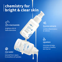 Plum 10% Niacinamide Brightening Face Serum with Rice Water, Fades Acne Marks, for Oily to Dry Skin (50ml)