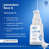 Plum 10% Niacinamide Brightening Face Serum with Rice Water, Fades Acne Marks, for Oily to Dry Skin (50ml)