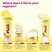 Plix Pineapple De-pigmentation Regime Facewash, Serum, Moisturizer & Sunscreen (230g)