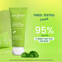 Dot & Key Cica Calming Blemish Clearing Gel Face Wash, Salicylic & Green Tea, Acne & Oil Control (100ml)