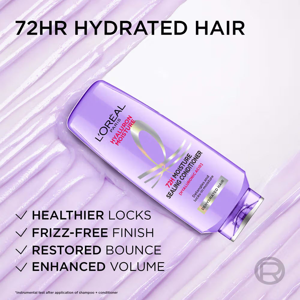 L'Oreal Paris Hyaluron Moisture Anti-frizz Conditioner With Hyaluronic Acid for 72 HR Hydrated Hair